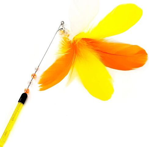 CHIWAVA 25" Colorful Feather Cat Teaser Wand with Bell Kitten Interactive Toys in Kuwait