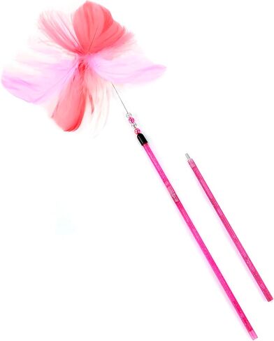 CHIWAVA 25" Colorful Feather Cat Teaser Wand with Bell Kitten Interactive Toys in Kuwait