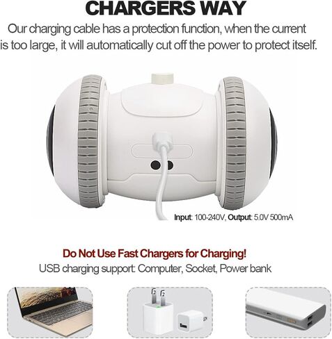 Nueplay Interactive Cat Toys for Indoor Cats, Automatic Cat Toys with LED Light,Smart Electric Cat Toys with 2 Feathers, Pet Exercise Toys, Robotic Cat Toys with 2 Modes USB Charging, Moving Cat Toys in Kuwait