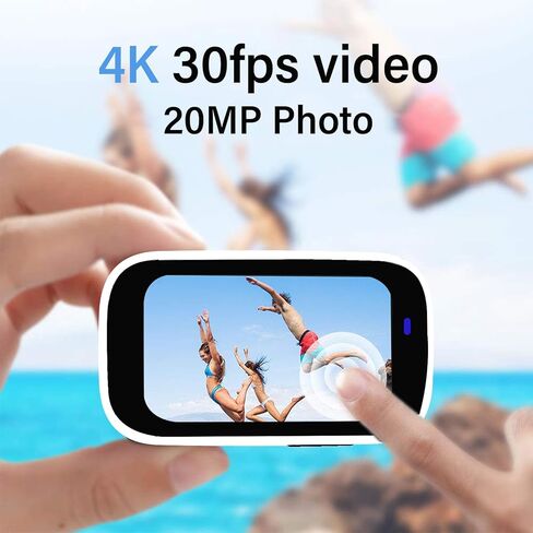 كاميرا عمل صغيرة مع فيديو بدقة 4K بمعدل 30 إطارًا في الثانية وصورة بدقة 20 ميجابكسل، واي فاي، شاشة تعمل باللمس، محمولة ومتعددة الاستخدامات، يمكن تركيبها في أي مكان، التثبيت، كاميرا حركة صغيرة لمدونات الفيديو، وكاميرا الويب، والسفر، والرياضة in Kuwait