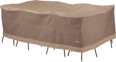 Duck Covers Elegant Waterproof 109 Inch Rectangular/Oval Patio Table & Chair Set Cover, Outdoor Table Cover in Saudi Arabia