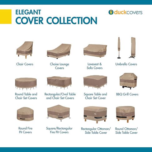 Duck Covers Elegant Waterproof 109 Inch Rectangular/Oval Patio Table & Chair Set Cover, Outdoor Table Cover in Saudi Arabia