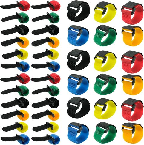 50 قطعة من احزمة صنارة الصيد - اربطة صنارة الصيد مع تويست - احزمة صنارة صيد متعددة الالوان - حزام حامل صنارة صيد قابل للتمدد لقضيب الصيد الدوار وقضيب الذباب من اساسيات الصيد في الهواء الطلق، ازرق، in Kuwait