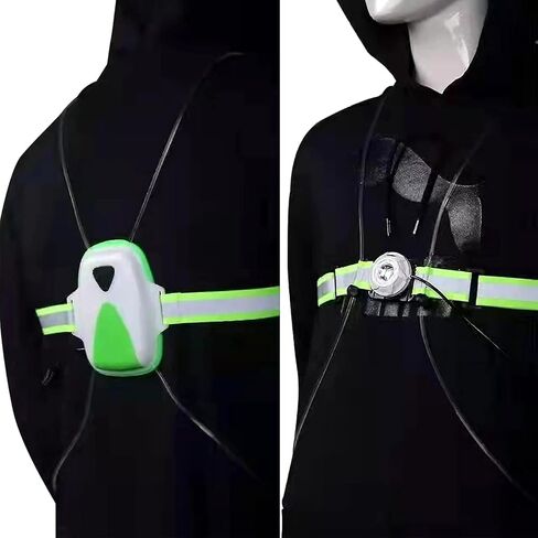 سترة الجري العاكسة LED من LeadSeals مع ضوء أمامي قابل للتعديل معدات الجري العاكسة للرجال والنساء القابلة لإعادة الشحن عالية الوضوح تحذير LED سترة خفيفة للجري الليلي وركوب الدراجات والركض in Kuwait