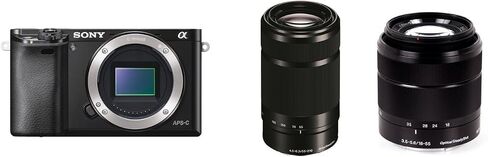 Sony Alpha a6000 Digital Camera Wi-Fi w/ 18-55mm 55-210mm Zoom Lens Bundle (Renewed) in Saudi Arabia