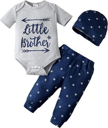 ملابس OPAWO للأطفال حديثي الولادة من 3 قطع ملابس لطيفة للمنزل هدية للطفل الصبي هدية صيفية للرضع سراويل رومبير... in Kuwait