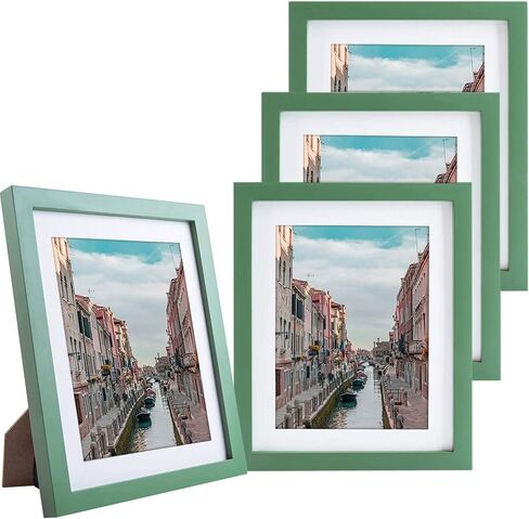 إطارات صور سوداء مقاس 8 × 10 من الخشب الصلب الطبيعي، 4 عبوات للتركيب على الحائط وعرض سطح الطاولة in Kuwait