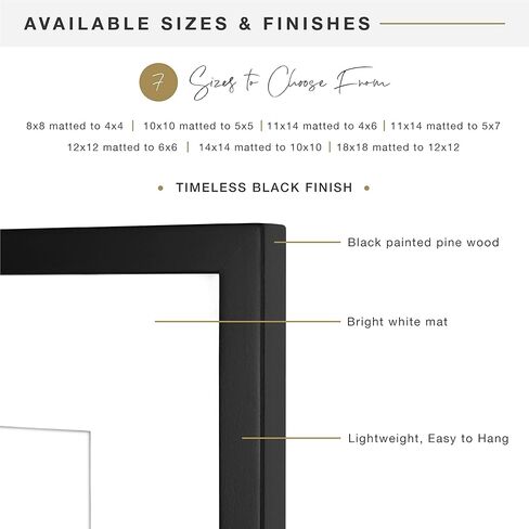 إطار MCS East Village، أسود، 18 × 18 بوصة غير لامع إلى 12 × 12 بوصة، قطعتان in Kuwait