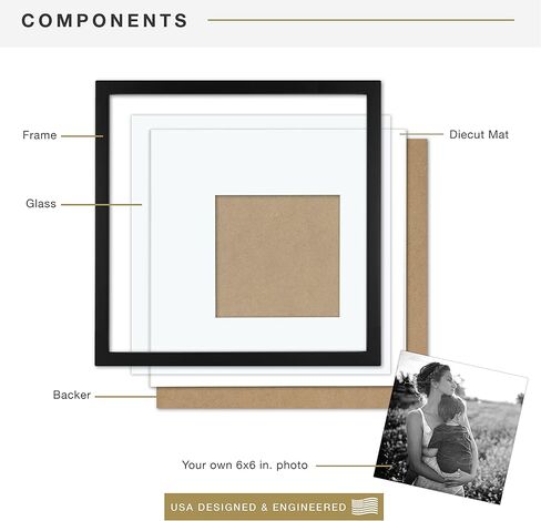 إطار MCS East Village، أسود، 18 × 18 بوصة غير لامع إلى 12 × 12 بوصة، قطعتان in Kuwait