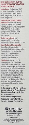BUCKLEY'S Original 'Chest DECONGESTANT' Syrup for Cough 150 ml Size in Saudi Arabia