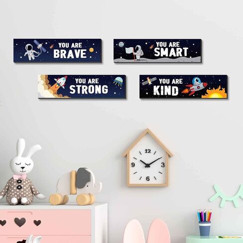 4 قطع من اقتباسات ملهمة لرائد الفضاء، لافتة تعليق خشبية على الحائط، لوحة معلقة تحفيزية، لوحة فنية جدارية لغرفة الفضاء الخارجي، ديكور حضانة للفضاء الخارجي للأولاد والأطفال، ديكور غرفة اللعب والفصل الدراسي in Kuwait