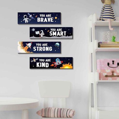 4 قطع من اقتباسات ملهمة لرائد الفضاء، لافتة تعليق خشبية على الحائط، لوحة معلقة تحفيزية، لوحة فنية جدارية لغرفة الفضاء الخارجي، ديكور حضانة للفضاء الخارجي للأولاد والأطفال، ديكور غرفة اللعب والفصل الدراسي in Kuwait