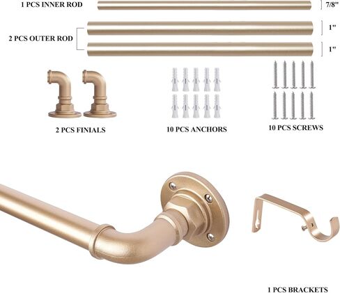 Curtain Rods for Windows 72 to 144 Outdoor Curtain Rod for Patio Blackout Drapery Rods Industrial Heavy Duty Curtain Rods Ceiling Curtain Rod Bedroom in Saudi Arabia