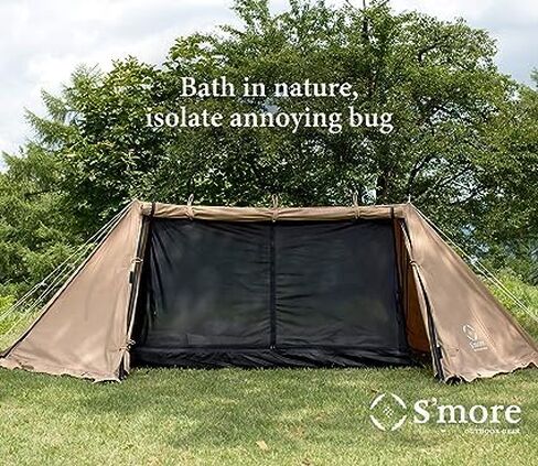 S'more Canvas Camping Tent for 2 Person, 4 Season Tent with Porch, Weather Resistant Glamping Tent, Ideal for Car Camping,Outdoor,Hiking,Backpacking in Kuwait