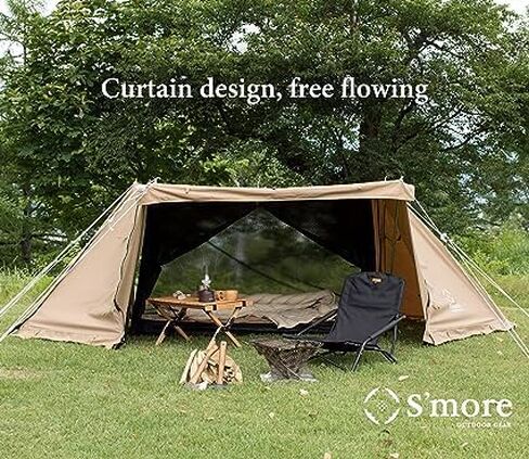 S'more Canvas Camping Tent for 2 Person, 4 Season Tent with Porch, Weather Resistant Glamping Tent, Ideal for Car Camping,Outdoor,Hiking,Backpacking in Kuwait