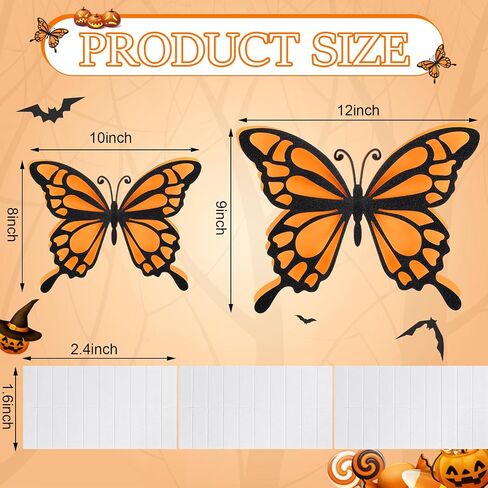 Geyee 12 Pcs 3D Large Butterfly Party Decoration 12 Inch 10 Inch Big Butterfly Centerpieces for Tables Baby Shower Birthday Wedding Hanging Decoration(Gold and Pink) in Saudi Arabia