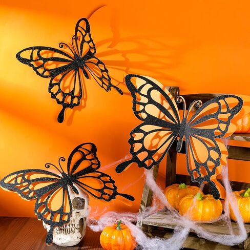 Geyee 12 Pcs 3D Large Butterfly Party Decoration 12 Inch 10 Inch Big Butterfly Centerpieces for Tables Baby Shower Birthday Wedding Hanging Decoration(Gold and Pink) in Saudi Arabia