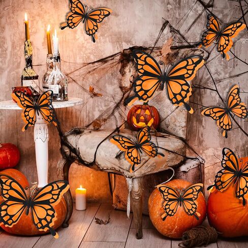 Geyee 12 Pcs 3D Large Butterfly Party Decoration 12 Inch 10 Inch Big Butterfly Centerpieces for Tables Baby Shower Birthday Wedding Hanging Decoration(Gold and Pink) in Saudi Arabia