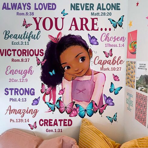 Black Girl Magic Wall Decor Stickers Inspirational Quotes for Girls Bedroom, Peel and Stick Motivational Saying Wall Decal Vinyl Art for Kids Rooms (Style-01) in Kuwait
