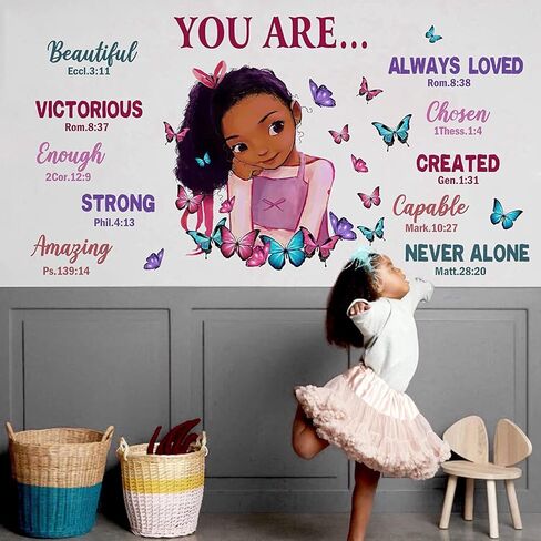 Black Girl Magic Wall Decor Stickers Inspirational Quotes for Girls Bedroom, Peel and Stick Motivational Saying Wall Decal Vinyl Art for Kids Rooms (Style-01) in Kuwait