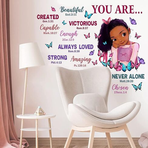 Black Girl Magic Wall Decor Stickers Inspirational Quotes for Girls Bedroom, Peel and Stick Motivational Saying Wall Decal Vinyl Art for Kids Rooms (Style-01) in Kuwait