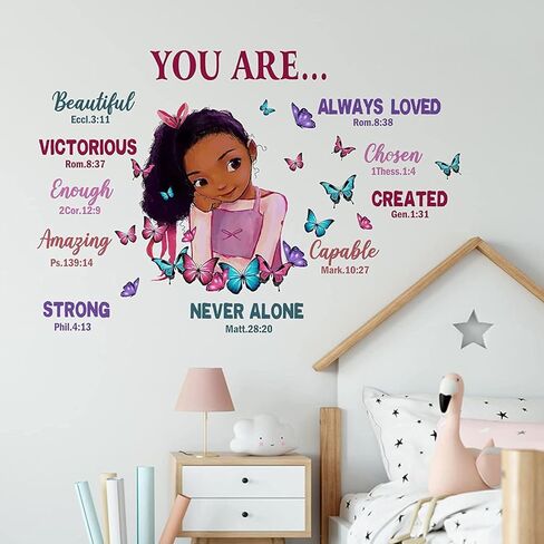 Black Girl Magic Wall Decor Stickers Inspirational Quotes for Girls Bedroom, Peel and Stick Motivational Saying Wall Decal Vinyl Art for Kids Rooms (Style-01) in Kuwait
