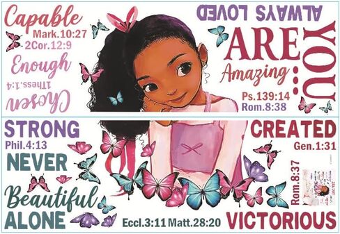 Black Girl Magic Wall Decor Stickers Inspirational Quotes for Girls Bedroom, Peel and Stick Motivational Saying Wall Decal Vinyl Art for Kids Rooms (Style-01) in Kuwait