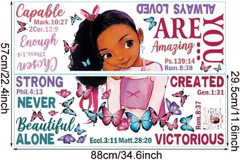 Black Girl Magic Wall Decor Stickers Inspirational Quotes for Girls Bedroom, Peel and Stick Motivational Saying Wall Decal Vinyl Art for Kids Rooms (Style-01) in Kuwait