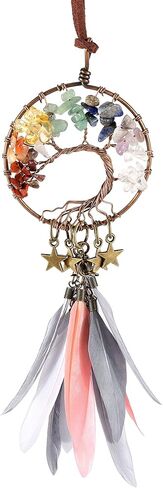 كوزي كابين زينة بتصميم صائد احلام صغير على شكل شجرة الحياة للتعليق على النافذة والسيارة ومراة الرؤية الخلفية والحائط مناسبة كهدية للمنزل واليوجا والتامل وديكور فينغ شوي in Kuwait