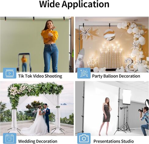 حامل خلفية للصور مقاس 6.5 × 10 أقدام، حامل خلفية لاستوديوهات الفيديو قابل للتعديل بأربعة أرجل، حامل خلفية عالي الثبات للحفلات وحفلات الزفاف والتصوير الفوتوغرافي وعرض الإعلانات in Kuwait