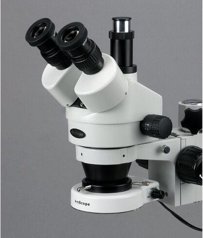 AmScope SM-3T-80S مجهر تكبير ستيريو ثلاثي العينيات احترافي، عدسات WH10x، تكبير 7X-45X، هدف تكبير 0.7X-4.5X، ضوء حلقة LED 80 لمبة، حامل ذراع واحد، 90 فولت - 265 فولت in Saudi Arabia