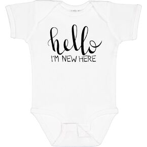 inktastic Hello, I'm New Here- Hand Drawn Type Baby Bodysuit