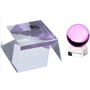 VEdusa 1Pc Clear Square Crystal Ball Stand, 35 mm Clear Crystal Ball Base Decorative Balls Decorative Accessories for Display 60 mm to 90 mm Crystal Balls, Marbles in Kuwait