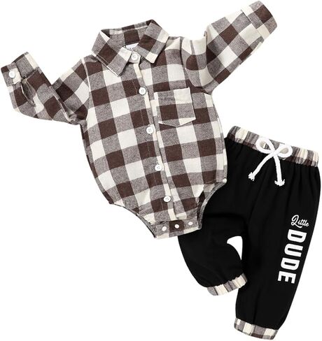 MAMAMI ملابس الوليد بيبي بوي الجاموس منقوشة طويلة الأكمام رومبير خطابات طباعة السراويل الخريف الشتاء وتتسابق مجموعة in Kuwait