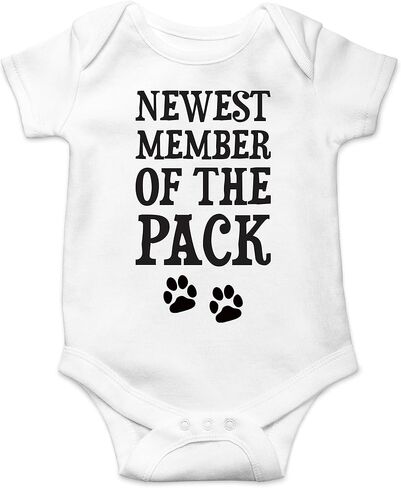 Newest Member of The Pack - Funny Cute Infant Creeper, One-Piece Baby Bodysuit in Saudi Arabia