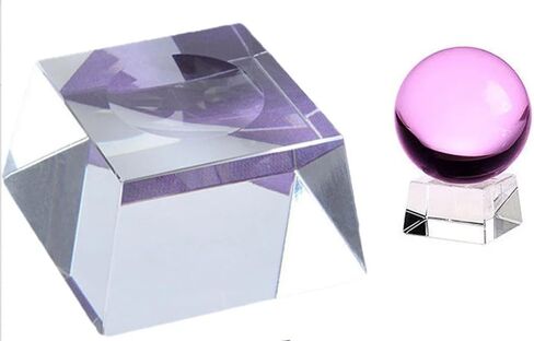 VEdusa 1Pc Clear Square Crystal Ball Stand, 35 mm Clear Crystal Ball Base Decorative Balls Decorative Accessories for Display 60 mm to 90 mm Crystal Balls, Marbles in Kuwait