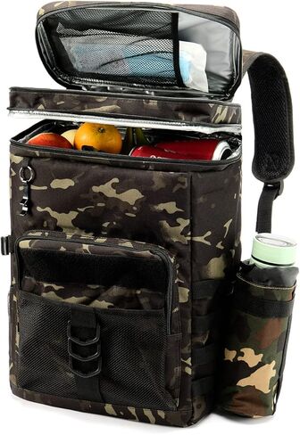 حقيبة ظهر للتخييم - حقيبة تبريد معزولة مقاومة للماء بطابقين - حقيبة غداء شديدة التحمل للرجال والنساء والعمل والسفر والصيد والمشي لمسافات طويلة in Kuwait