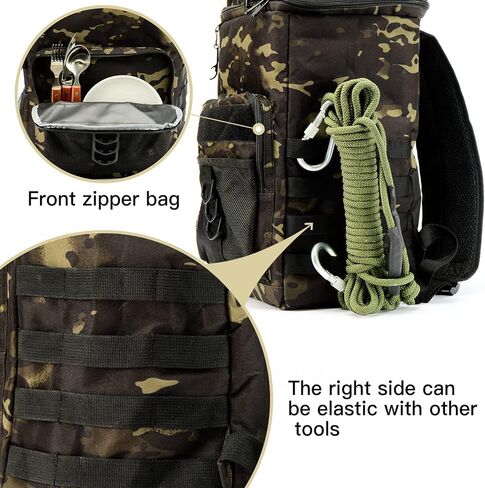 حقيبة ظهر للتخييم - حقيبة تبريد معزولة مقاومة للماء بطابقين - حقيبة غداء شديدة التحمل للرجال والنساء والعمل والسفر والصيد والمشي لمسافات طويلة in Kuwait