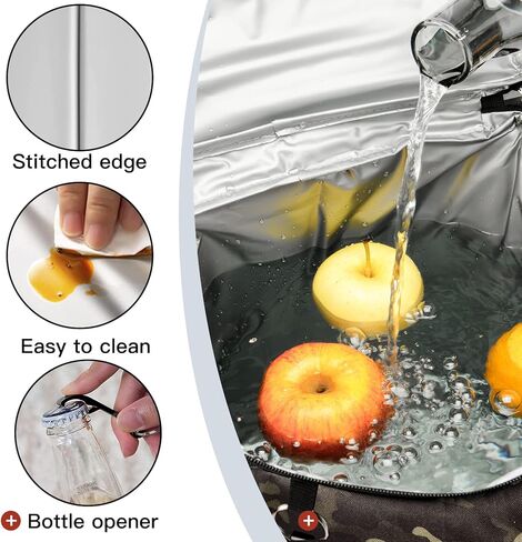 حقيبة ظهر للتخييم - حقيبة تبريد معزولة مقاومة للماء بطابقين - حقيبة غداء شديدة التحمل للرجال والنساء والعمل والسفر والصيد والمشي لمسافات طويلة in Kuwait