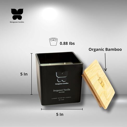 Aromatherapy and Scented Candle, Serenity + Calm (Baltic Amber), Stress Relief and Luxury Container/Bamboo Lid/Home & Bedroom/Gift for Women in Saudi Arabia