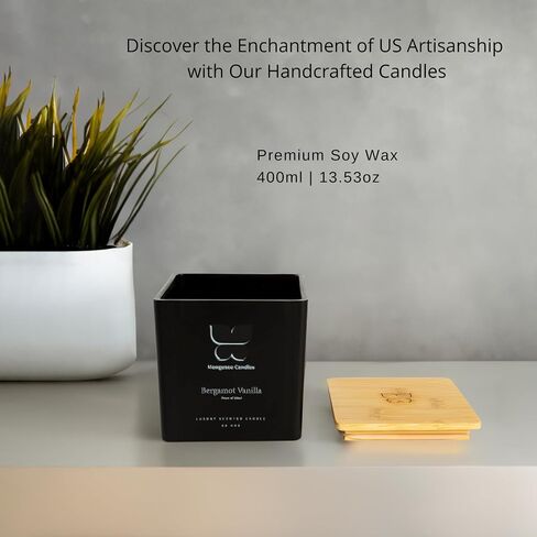Aromatherapy and Scented Candle, Serenity + Calm (Baltic Amber), Stress Relief and Luxury Container/Bamboo Lid/Home & Bedroom/Gift for Women in Saudi Arabia
