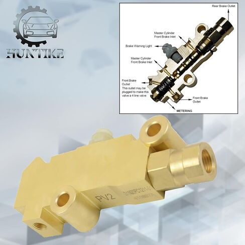 Huntike PV2 صمام نحاسي متناسب، قرص/أسطوانة قرص أمامي، فرامل خلفية متوافقة مع GM Street Rod Classic Car & Truck - الجزء # PV2 172-1353 PV71 مجموعة صمامات التناسب in Kuwait