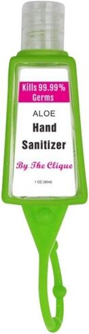 Sturdy Silicone Sleeve Holders for 29ml / 30ml Pyramid Sanitizer Bottles | Set of 8 Blue | Hook to Backpacks, Purses and Key Chains | By The Clique… in Kuwait