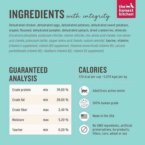 ذا أونيست كيتشن طعام قطط دجاج خالي من الحبوب من الدرجة البشرية، 2 رطل - جوس in Kuwait