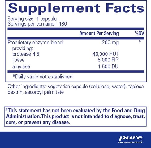 Pure Encapsulations - Pancreatic VegEnzymes - Hypoallergenic Vegetarian Supplement for Carbohydrate, Lipid and Protein Digestion* - 180 Capsules in Saudi Arabia