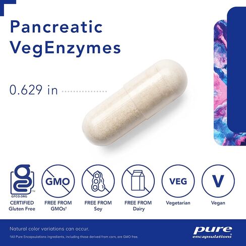 Pure Encapsulations - Pancreatic VegEnzymes - Hypoallergenic Vegetarian Supplement for Carbohydrate, Lipid and Protein Digestion* - 180 Capsules in Saudi Arabia