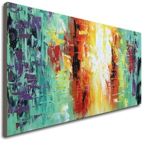 لوحة زيتية حديثة تجريدية كبيرة مرسومة يدويًا على القماش لتزيين المكاتب المنزلية in Kuwait