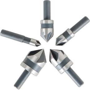 waltyotur 1/4-3/4 Inch HSS Countersink Drill Bit Set for Wood, Metal, Aluminum, Plastic 5 Pieces with Plastic Box in Kuwait