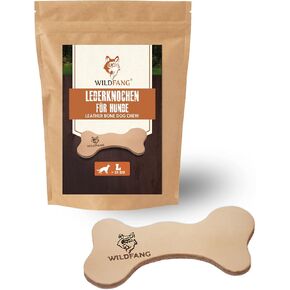 Wildfang Leather Bones for Dogs - Long Lasting Dog Chew Stick, Leather Chew Toys for Dogs, Leather Dog Toys, Leather Dog Chews, Leather Dog Bones, Leather Dog Toys For Aggressive chewers, M - Set of 3
