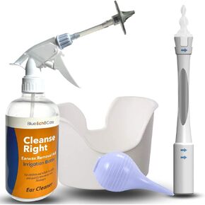 كلينس رايت - مجموعة إزالة شمع الأذن - حلزوني للأذن مصنوع في الولايات المتحدة الأمريكية، بديل أعواد القطن، صنع في الولايات المتحدة الأمريكية، قابل لإعادة الاستخدام، نصائح صديقة للغسل في غسالة الأطباق! حوض غسيل، حقنة. أداة ري منظفة لإزالة انسداد شمع الأذن in Kuwait